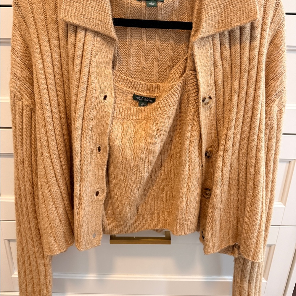 Wild Fable Tan Cardigan and Sweater Set